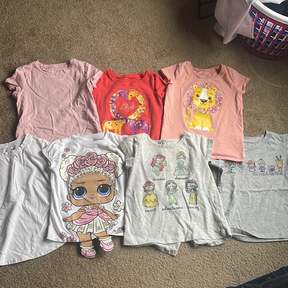 Bundle of 7 toddler girl shirts